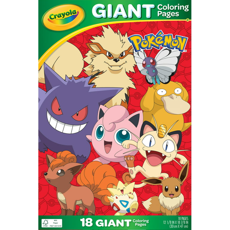 Crayola pokemon giant coloring pages coloring pages gifts for kids ages