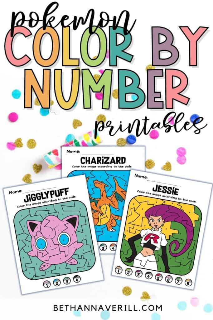 Catch em all with these pokemon color by number printables