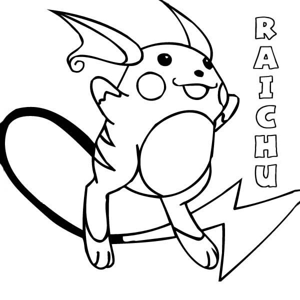 Pokemon raichu coloring page color luna pokemon malvorlagen malvorlagen fãr kinder einfache niedliche zeichnungen