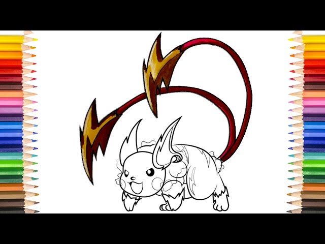 Mega raichu coloring pages the epic pokemon mega raichu coloring book