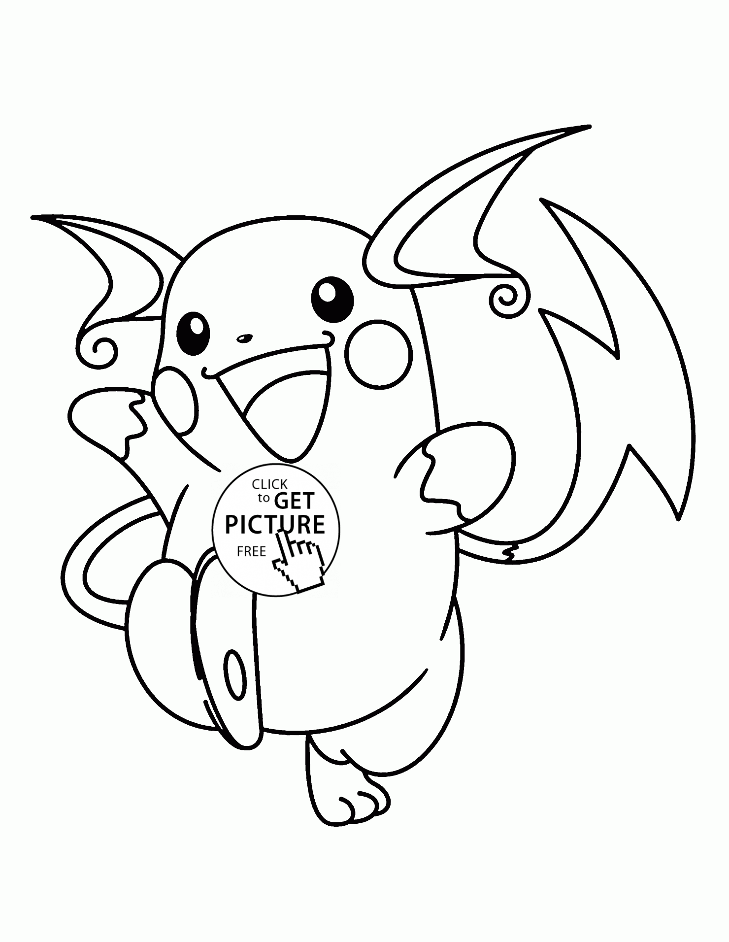 Raichu pokemon coloring pages for kids pokemon characters printables free