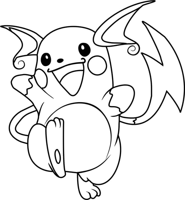 Raichu funny coloring page