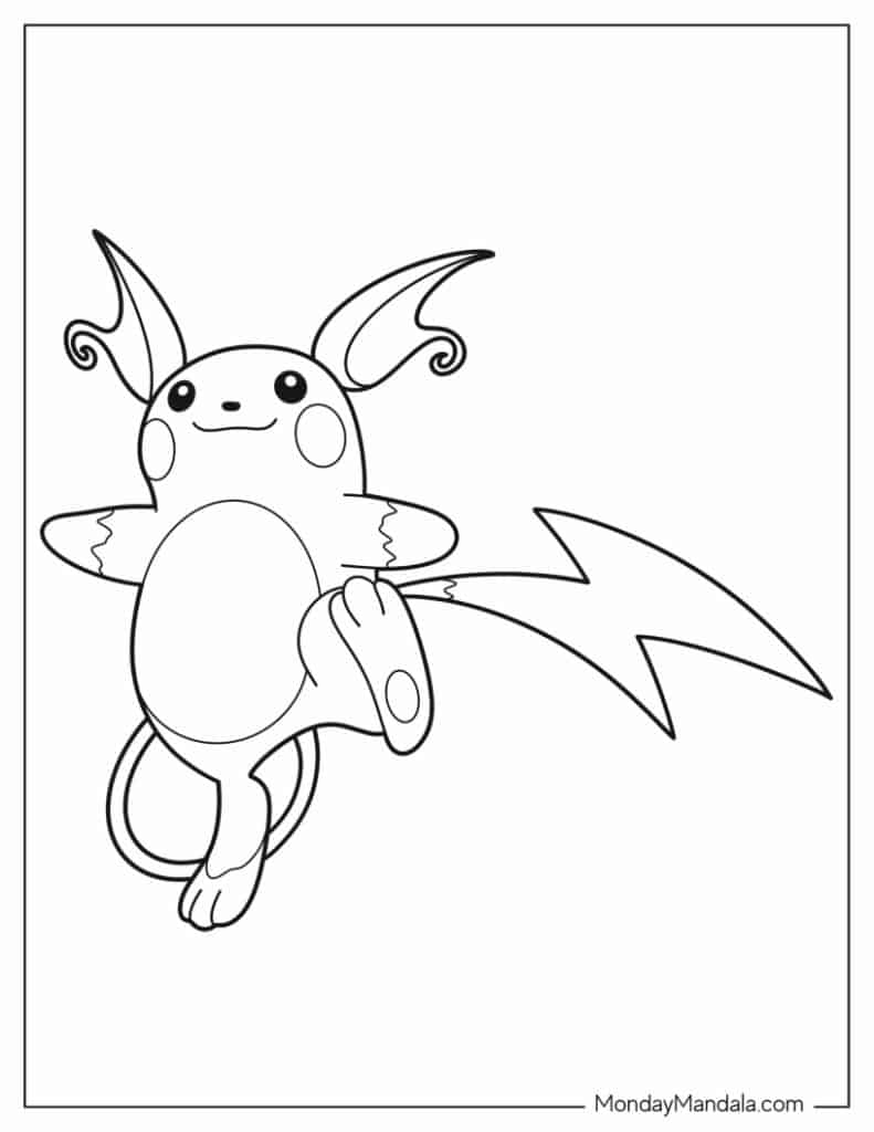 Pikachu coloring pages free pdf printables