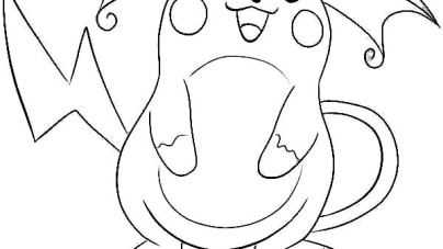 Raichu free printable pokãmon coloring pages