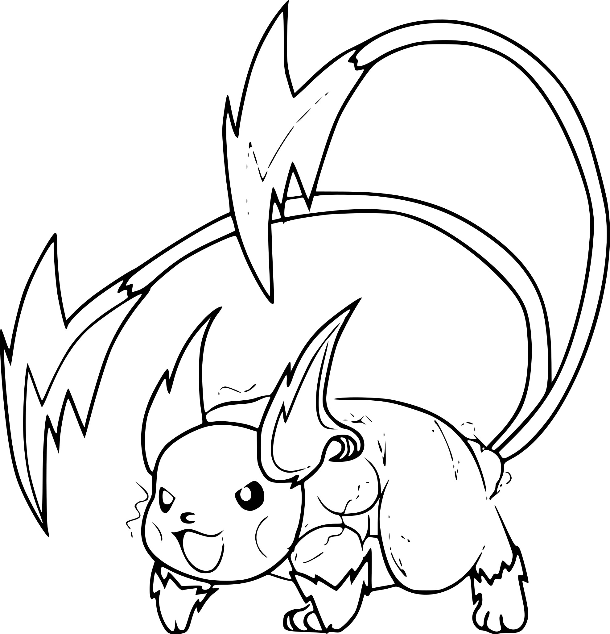 Mega raichu pokemon coloring page