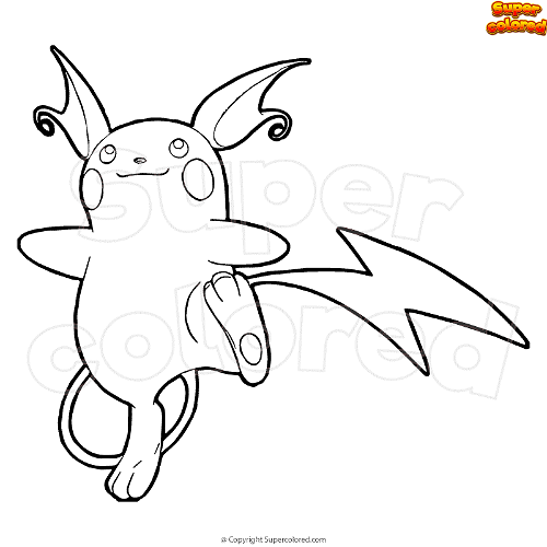 Coloring page pokemon raichu