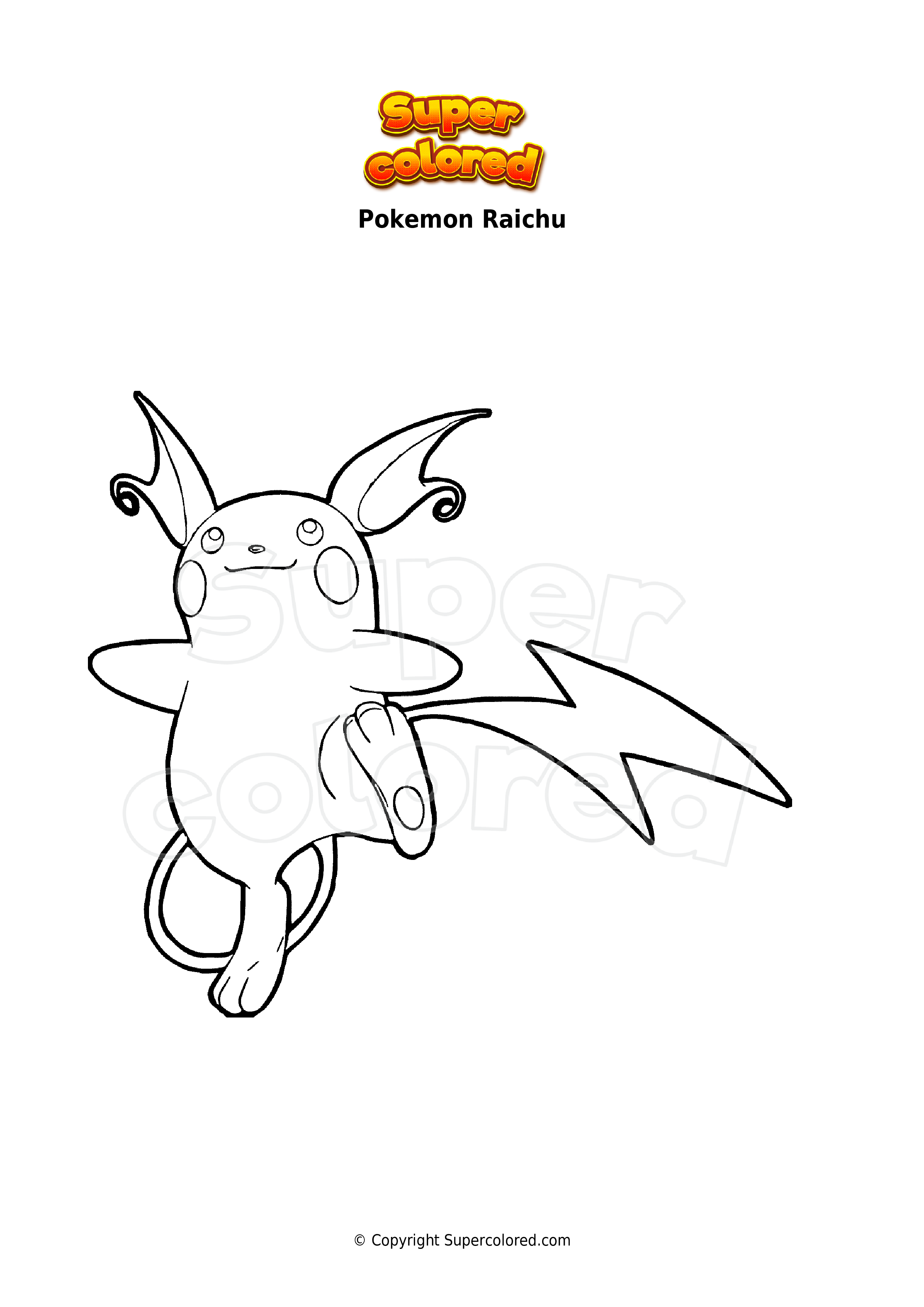 Coloring page pokemon raichu