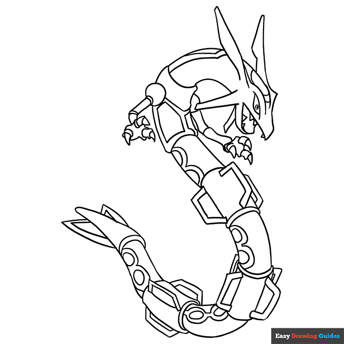 Rayquaza coloring page easy drawing guides