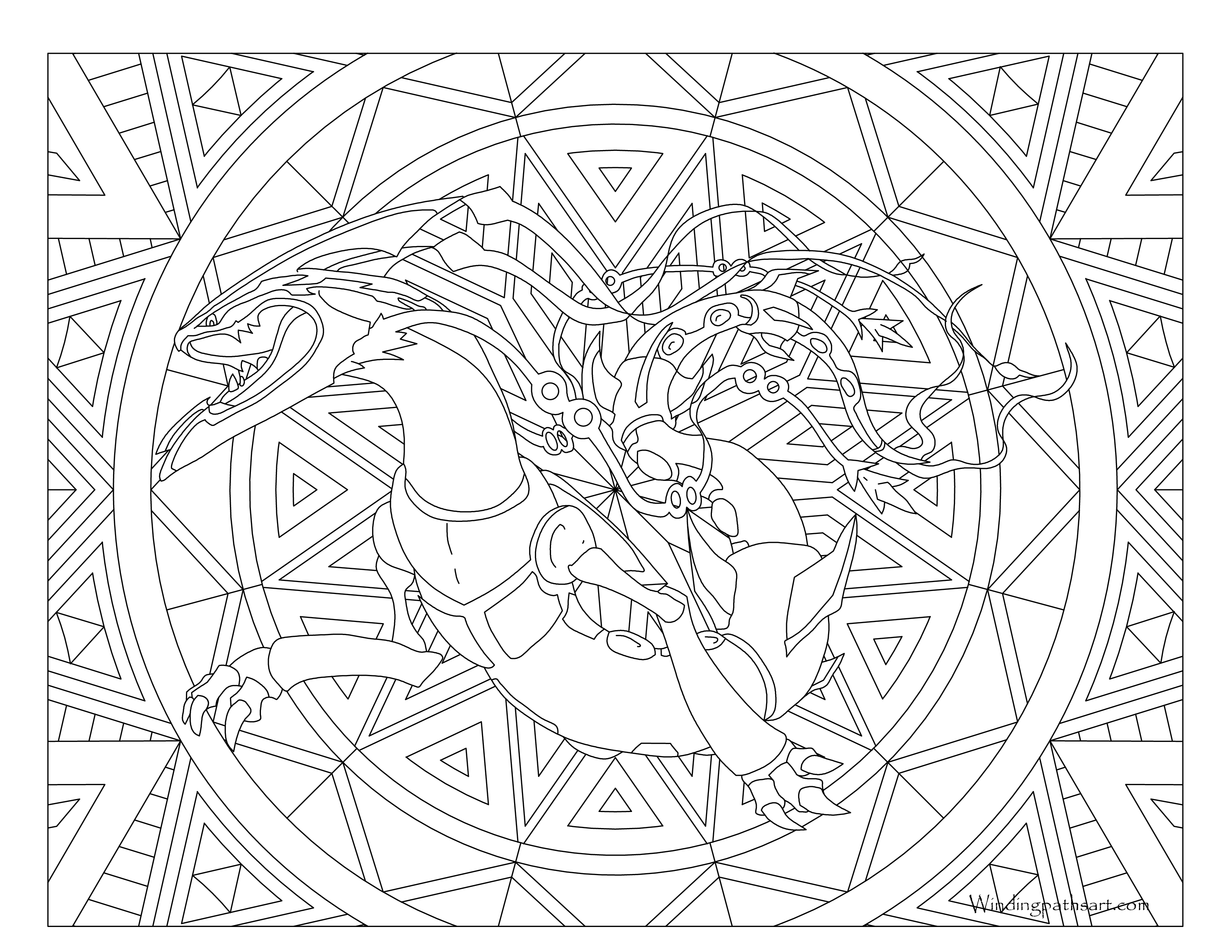 Mega rayquaza pokemon coloring page