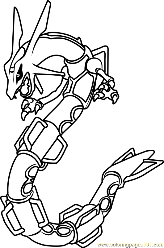 Rayquaza pokemon coloring page for kids