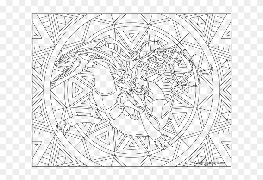 Mega rayquaza pokemon coloring page