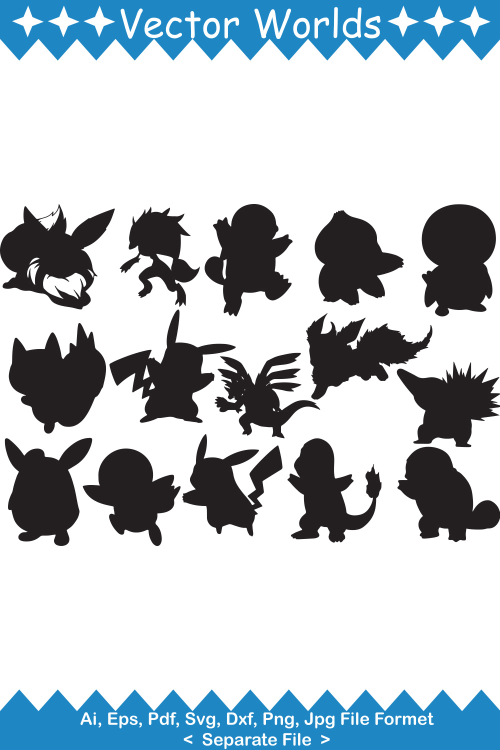 Pokãmon all character svg vector design