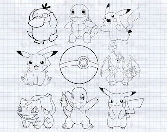 Pokemon outline svg vector cut file for cricut silhouette svg