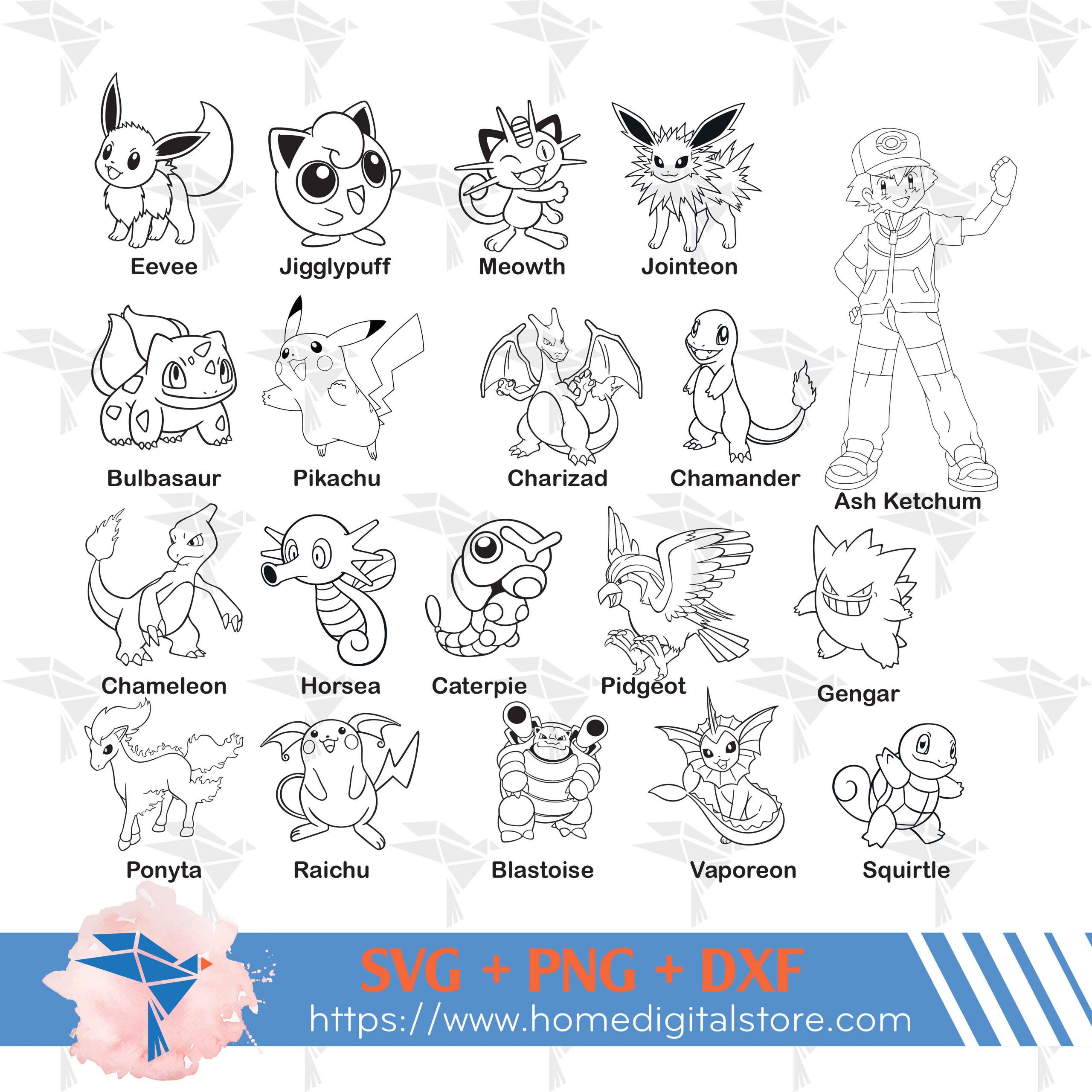 Pokemon outline svg png dxf