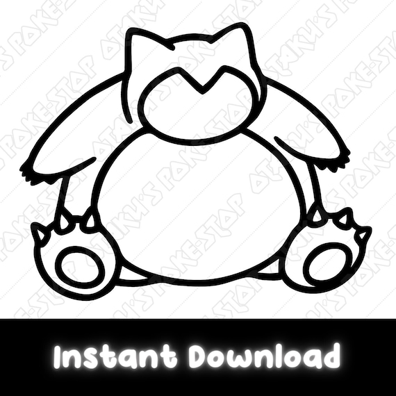 Pokãmon svg snorlax svg file svg outline cricut silhouette instant download digital product