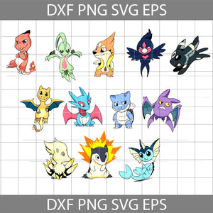 Pokemon character svg pokemon svg cartoon svg cricut file bundle svg png eps dxf