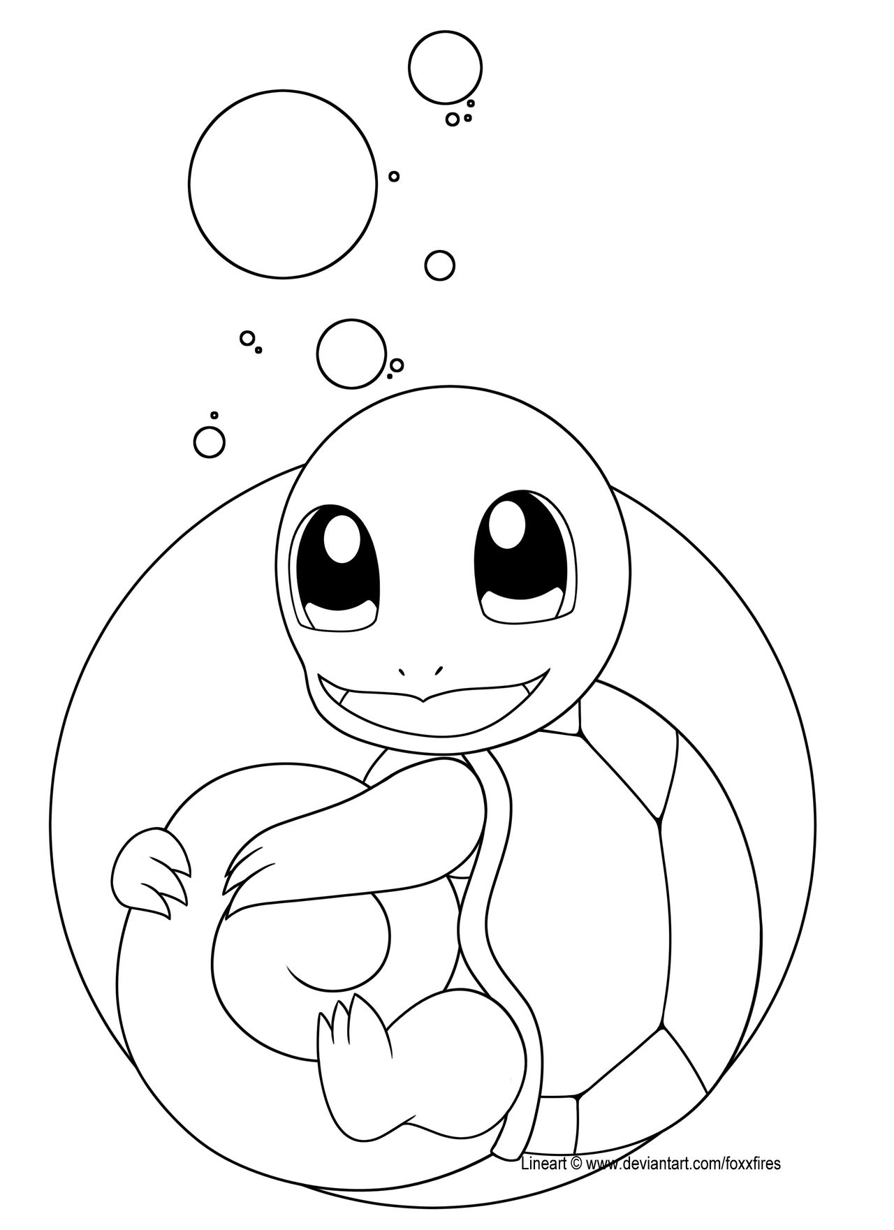 Squirtle colouring page free by foxxfires on