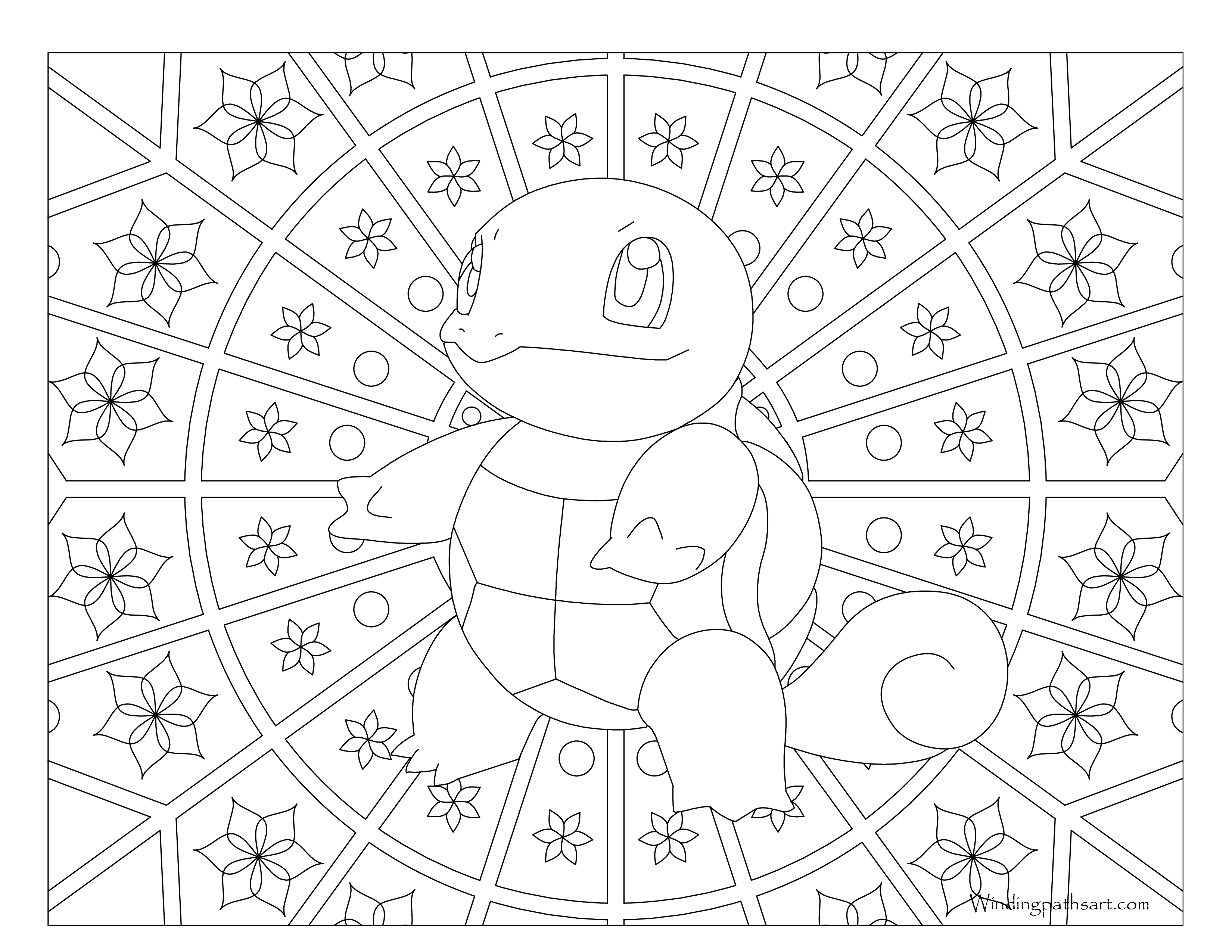 Squirtle pokemon coloring page