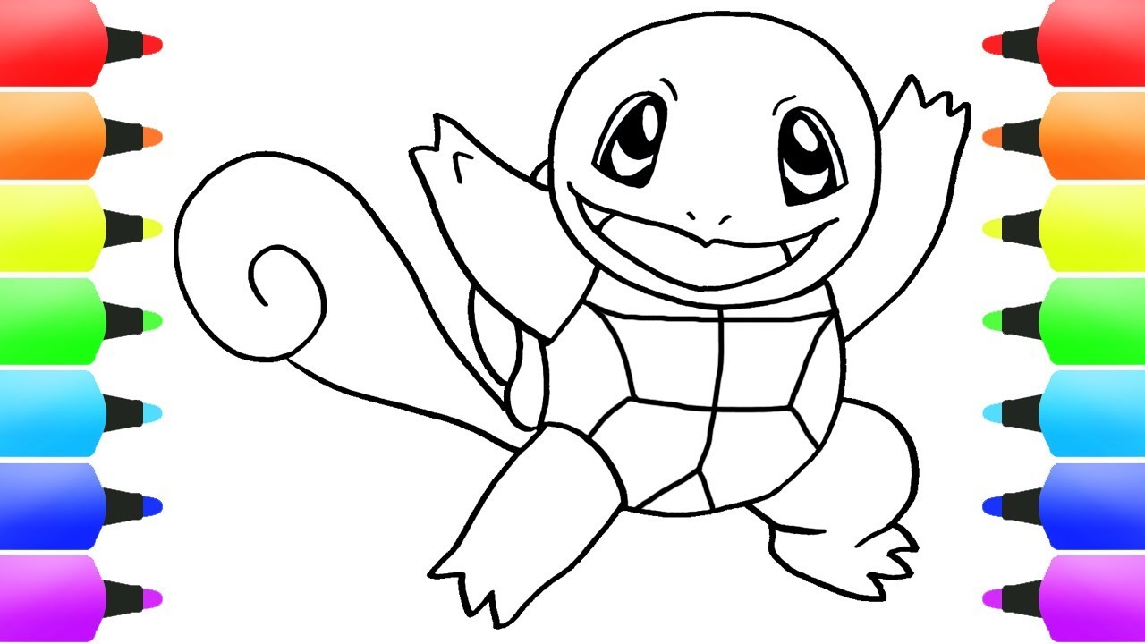 Pokemon coloring pages and drawings squirtle drawing for kids