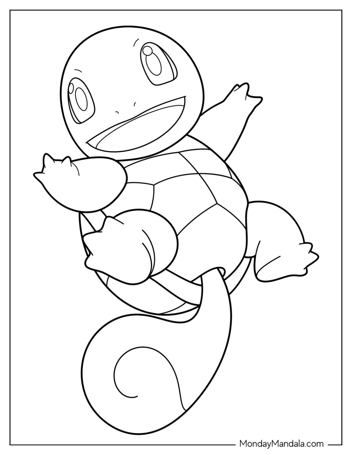 Squirtle coloring pages free pdf printables