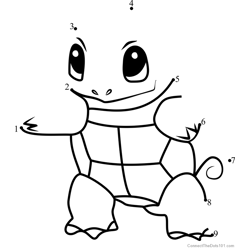 Pokemon squirtle connect the dots printable worksheets
