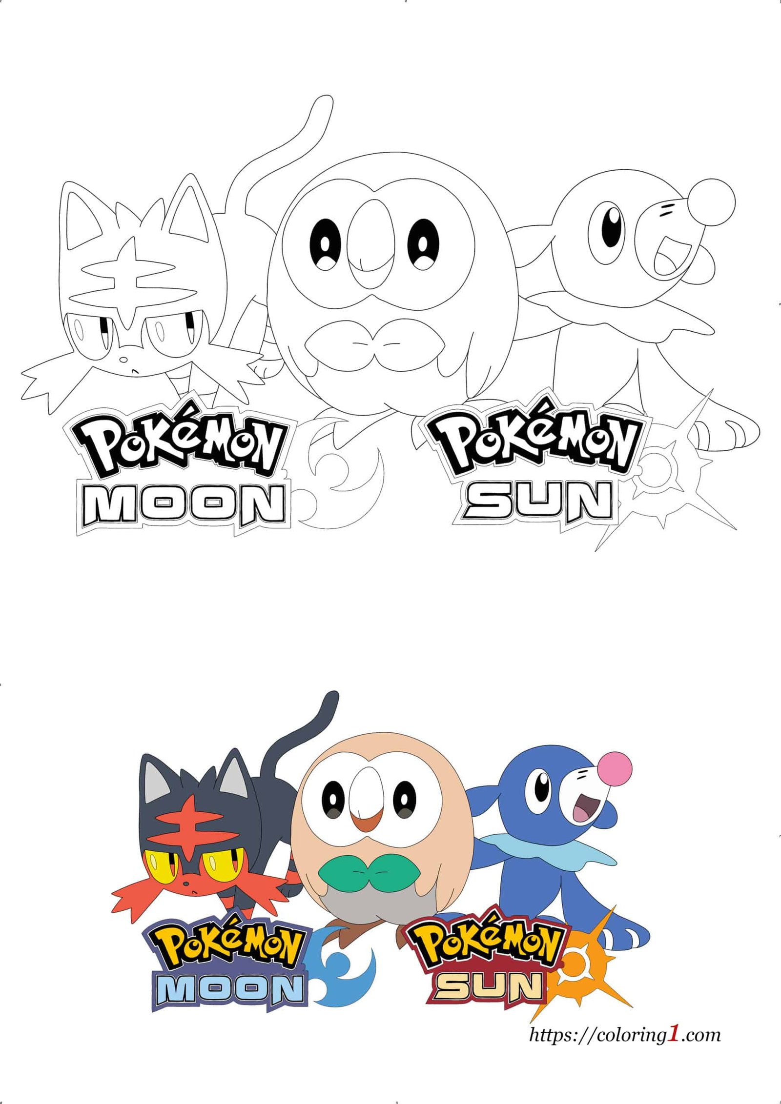 Pokemon sun and moon coloring pages