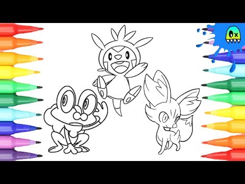 Pokemon coloring pages kalos starter pokemon i fun colouring videos for kids