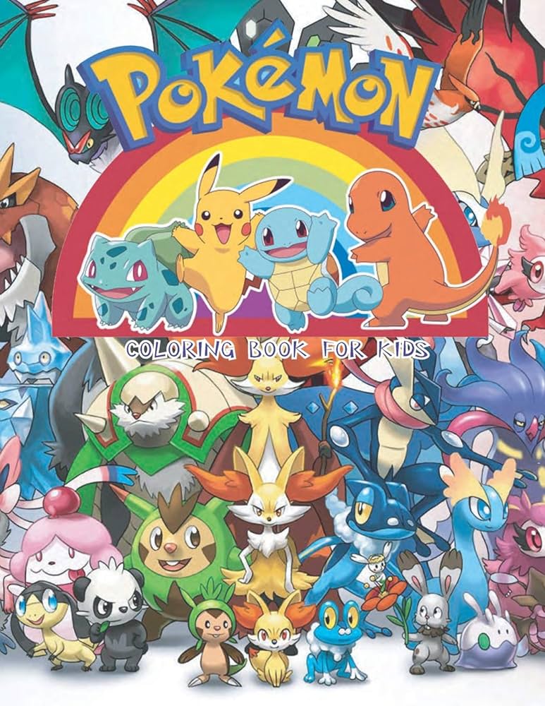 Pokemon coloring book for kids pikachu coloring book and pokemon characters great starter book for young children aged by star inkway