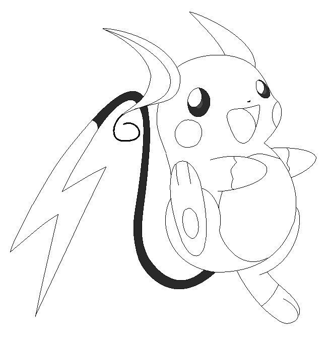 Raichu lineart by michy on deviantart pokemon coloring pages pokemon coloring pokemon stencils