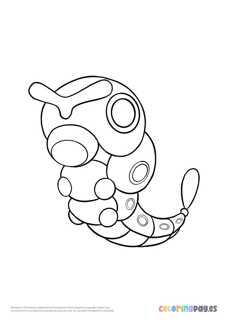 Pokãmon caterpie coloring page in coloring pages pokemon coloring pages pokemon coloring