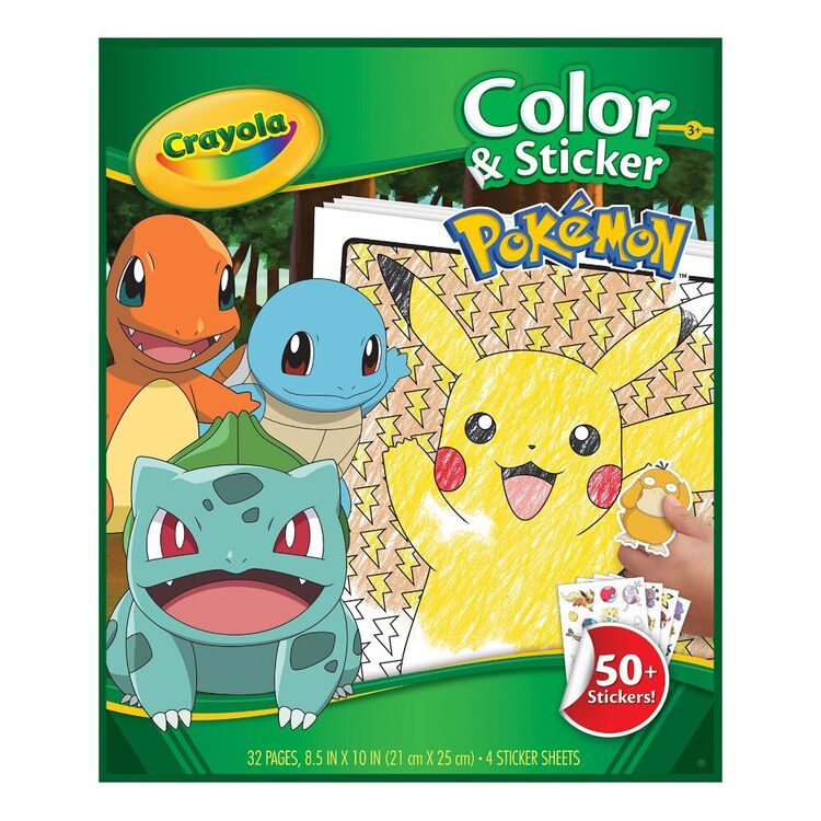 Crayola pokemon colour sticker book multicoloured