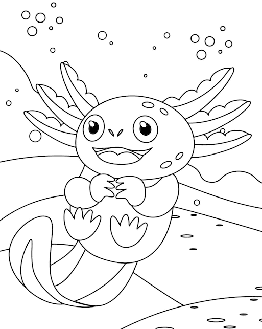 Axolotl coloring pages printable for free download