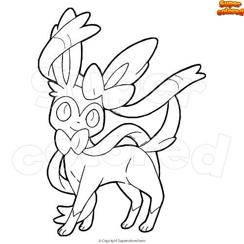 Coloring page pokemon sylveon