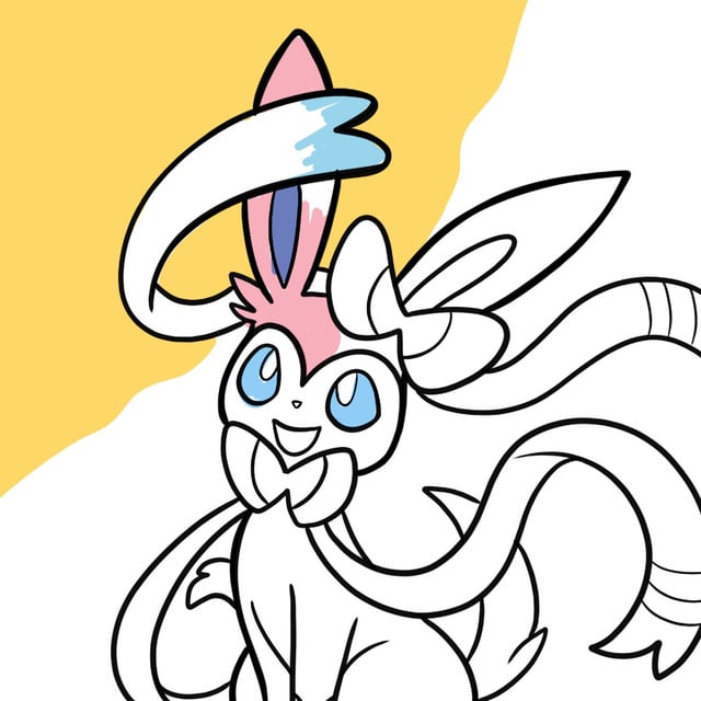 Sylveon coloring page free printable rfreecoloringforkids