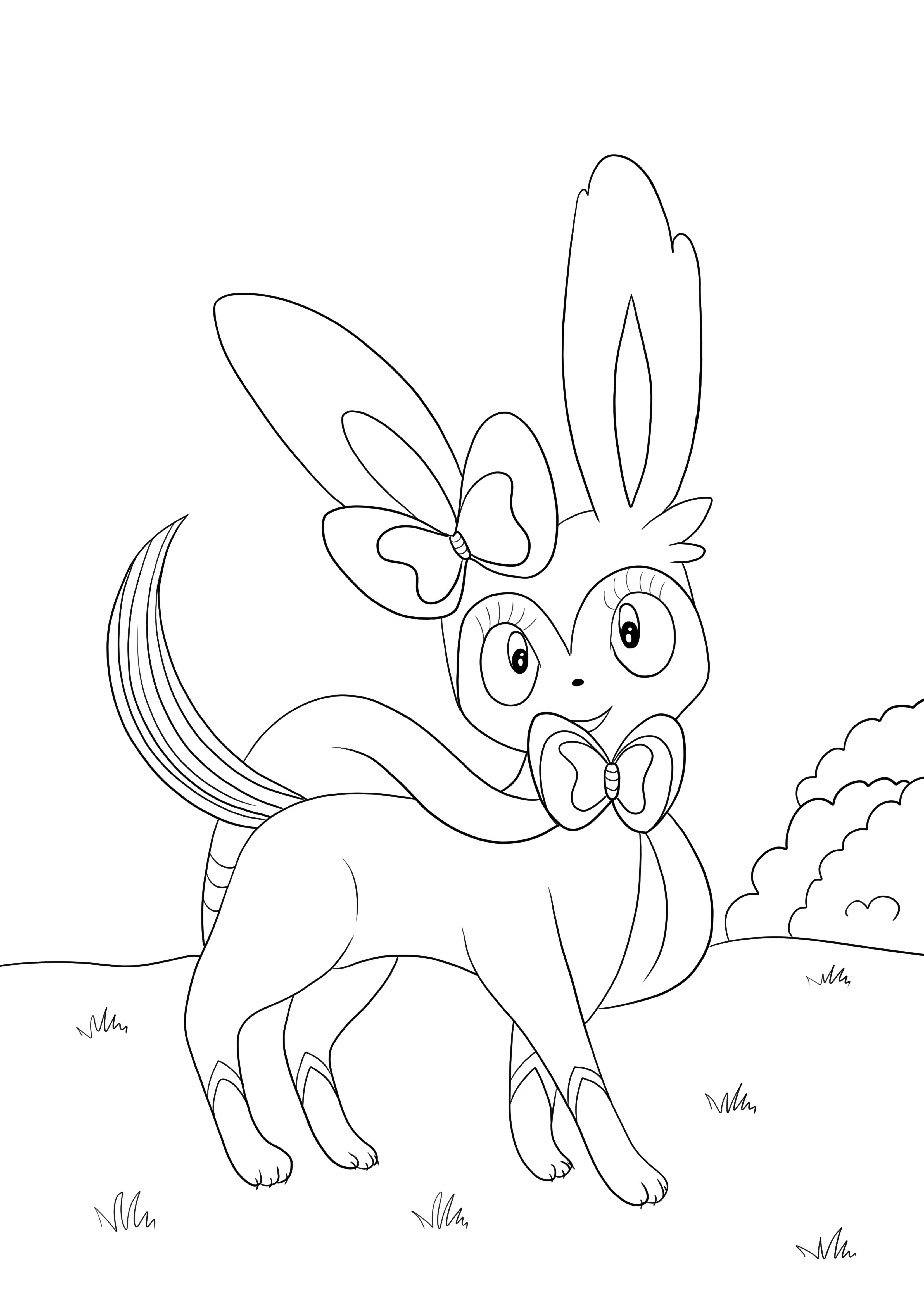 Sylveon pixelmon to print and color