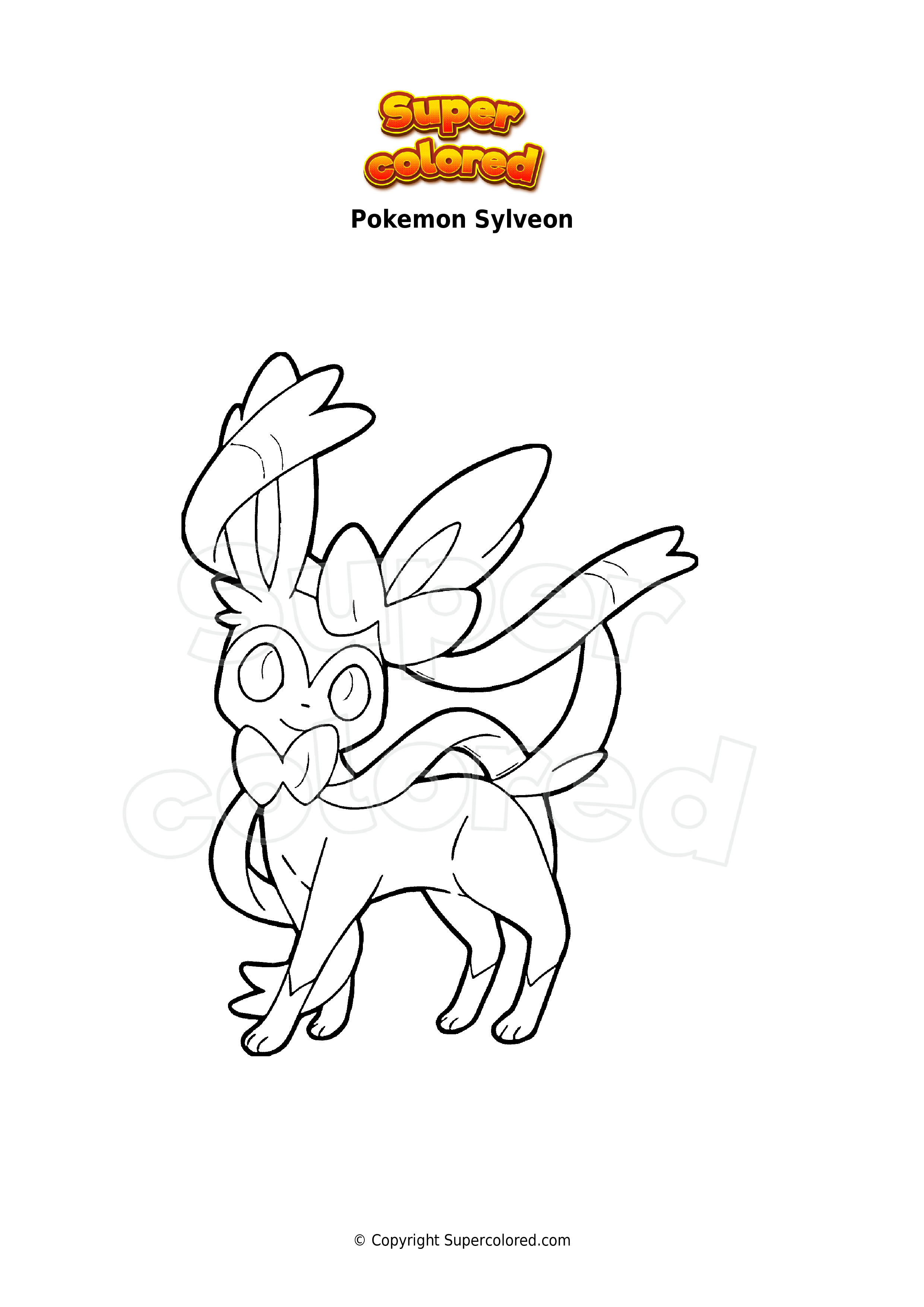 Coloring page pokemon sylveon