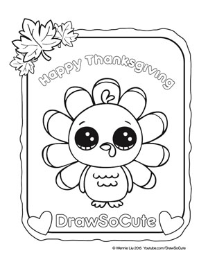 Turkey coloring page â draw so cute