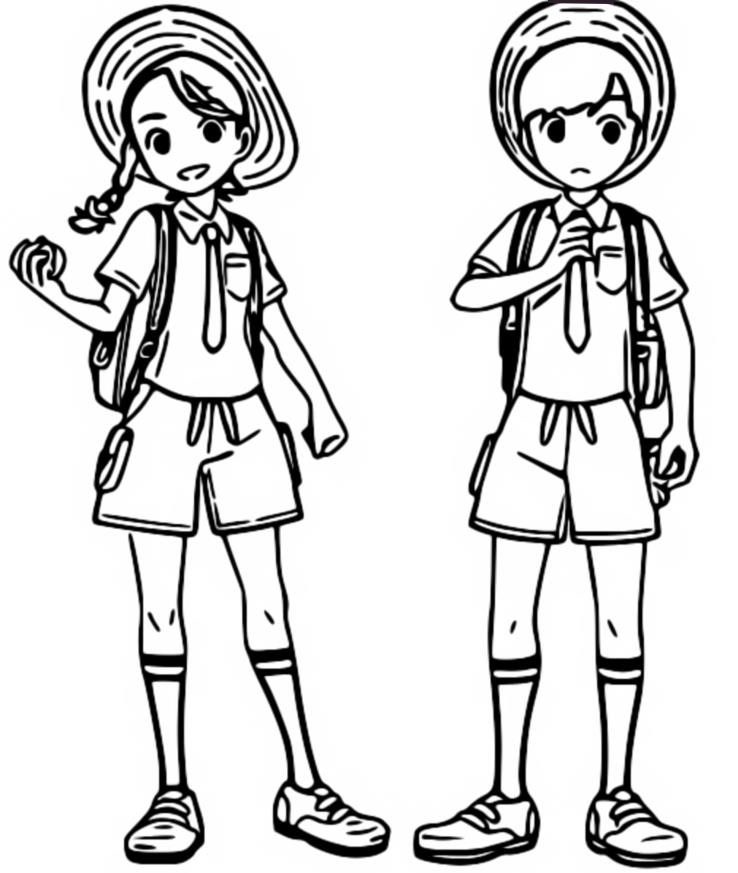 Coloring page pokãmon scarlet and violet trainers