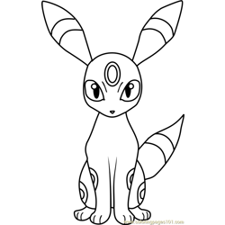 Umbreon pokemon coloring page for kids