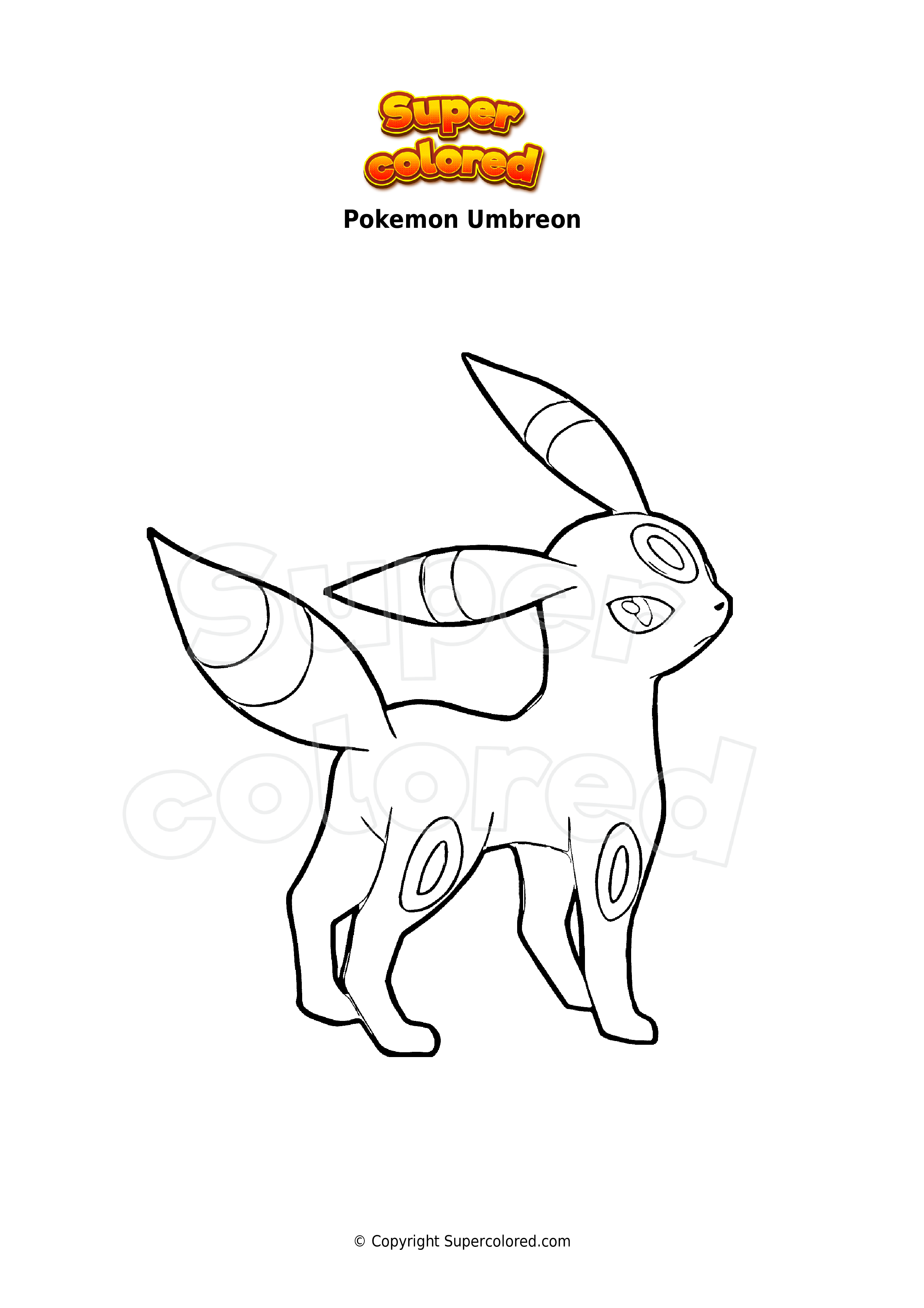 Coloring page pokemon umbreon