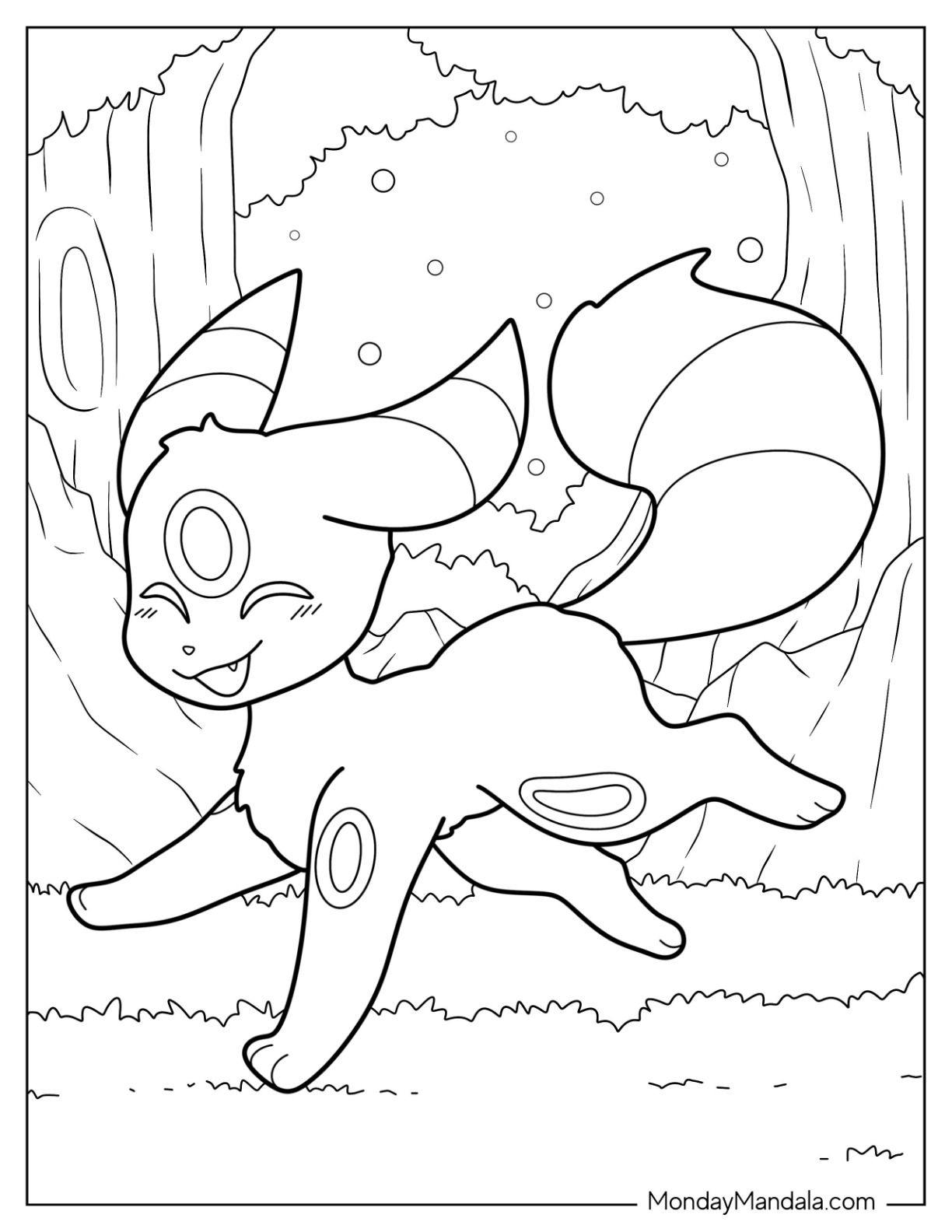 Umbreon coloring pages free pdf printables