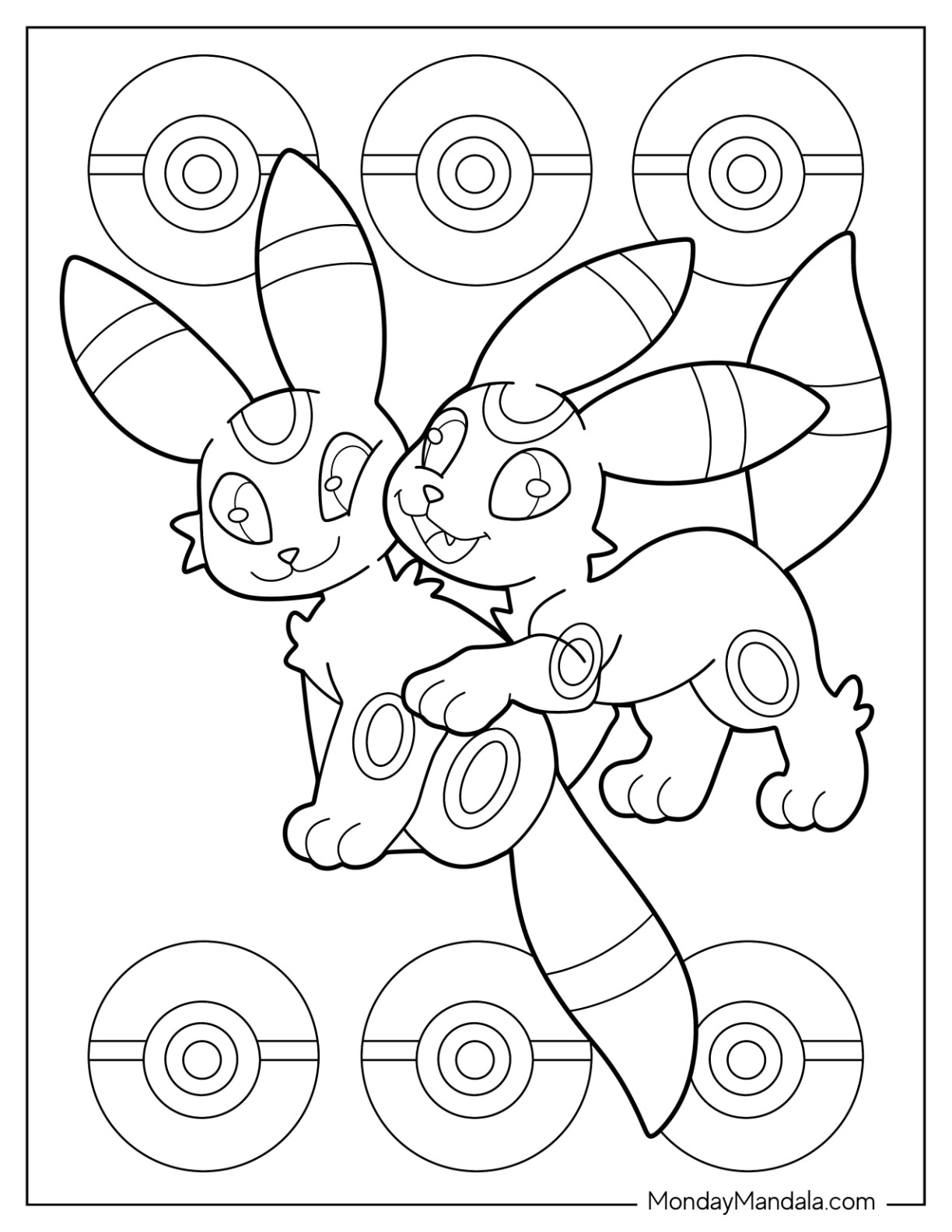 Umbreon coloring pages free pdf printables