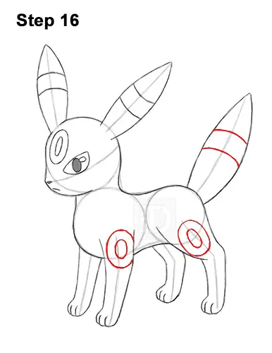 How to draw umbreon pokemon video step