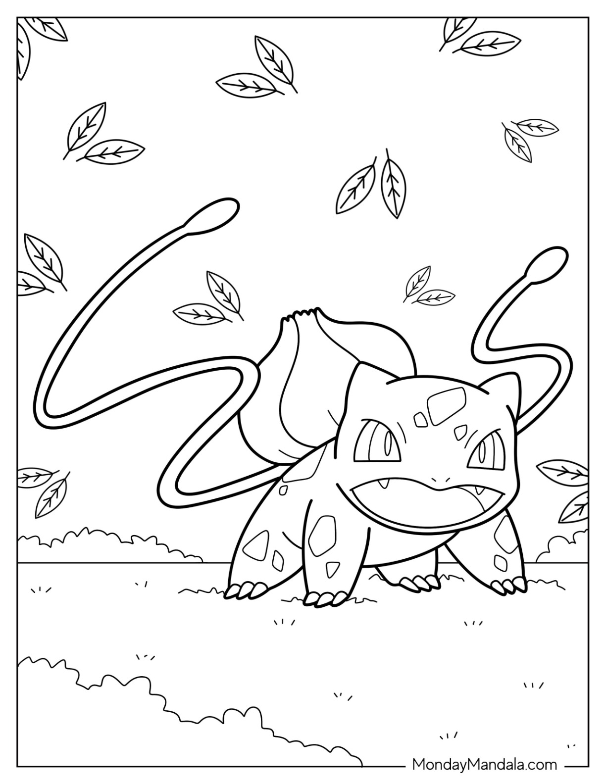 Bulbasaur coloring pages free pdf printables