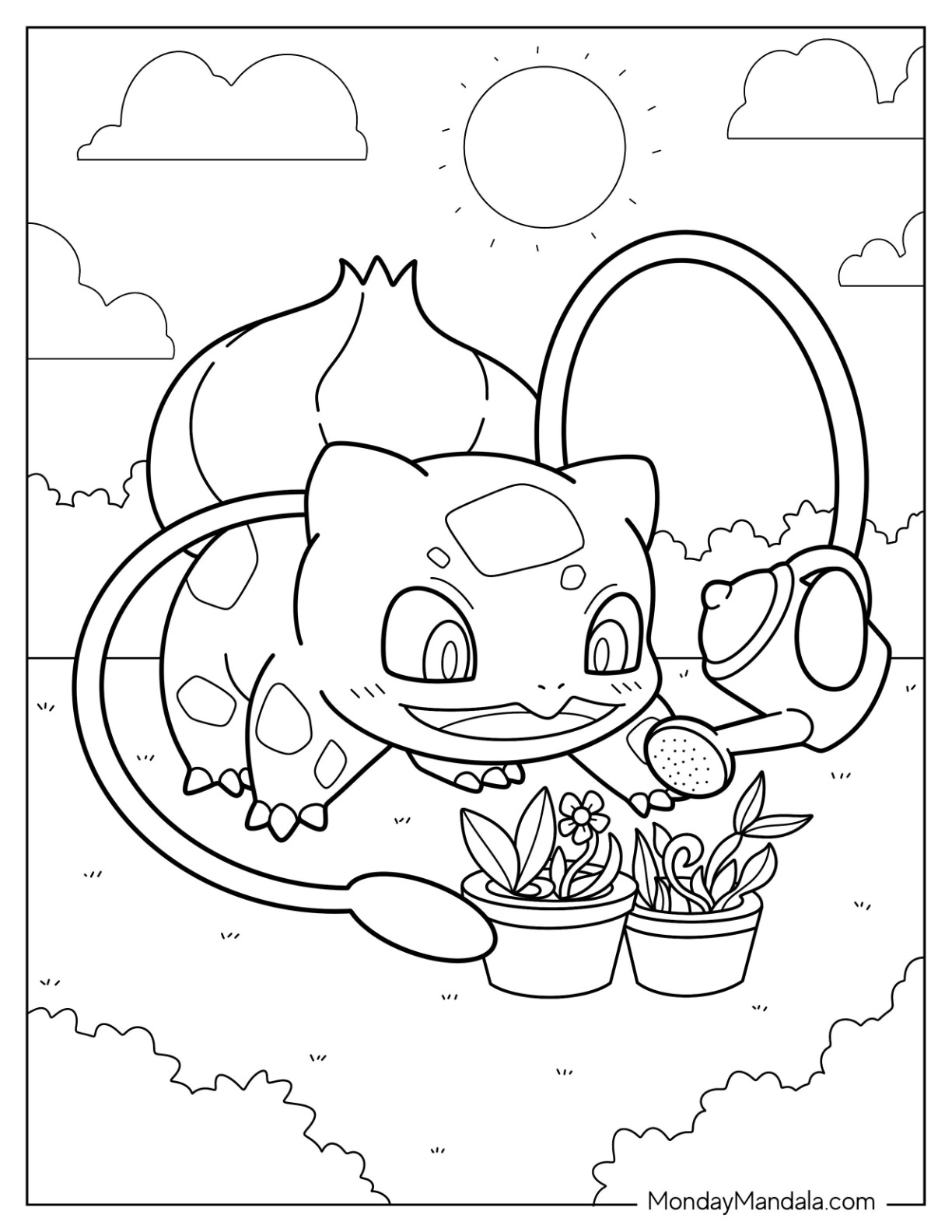 Bulbasaur coloring pages free pdf printables