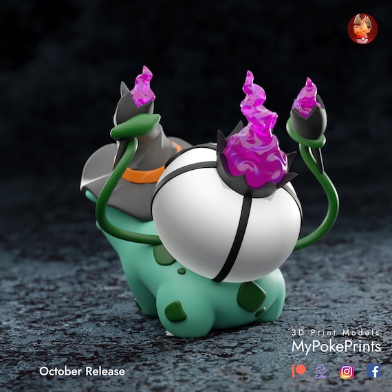 Halloween bulbasaur cosplay as witch pokemon unite collectibles pokeball pokedex painted and unpainted versions available