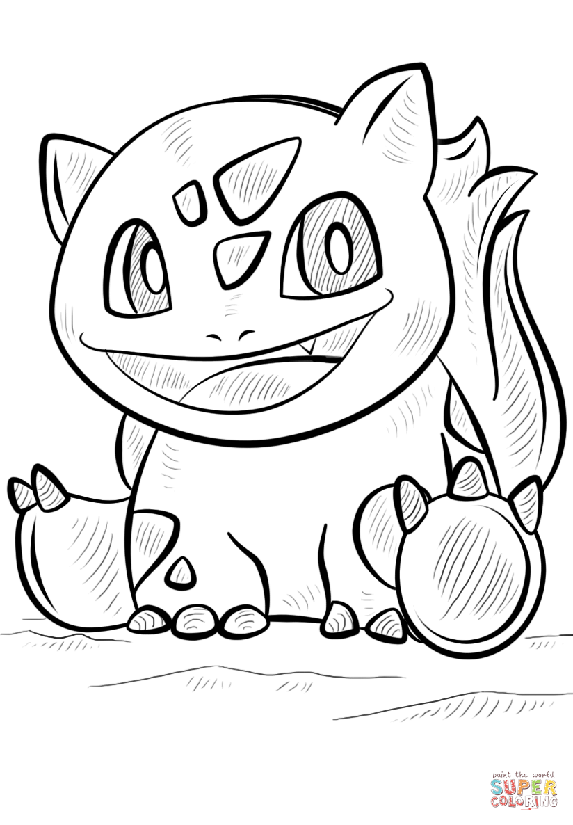 Bulbasaur pokemon coloring page free printable coloring pages
