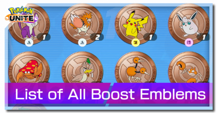 List of all boost emblems pokemon uniteï