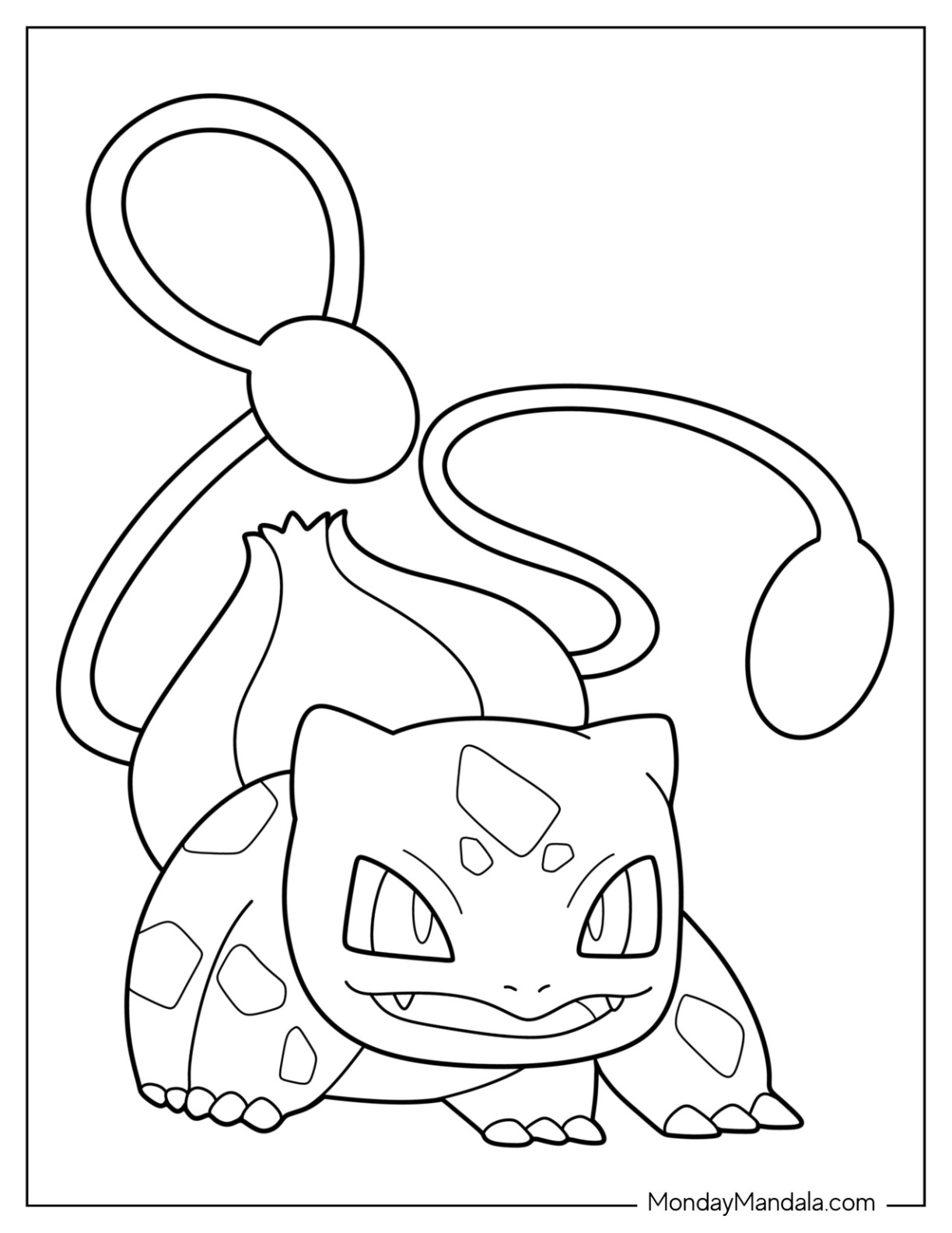 Bulbasaur coloring pages free pdf printables