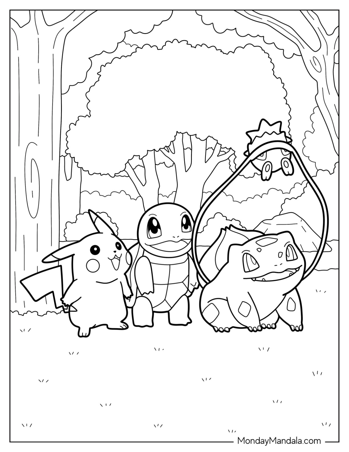 Bulbasaur coloring pages free pdf printables